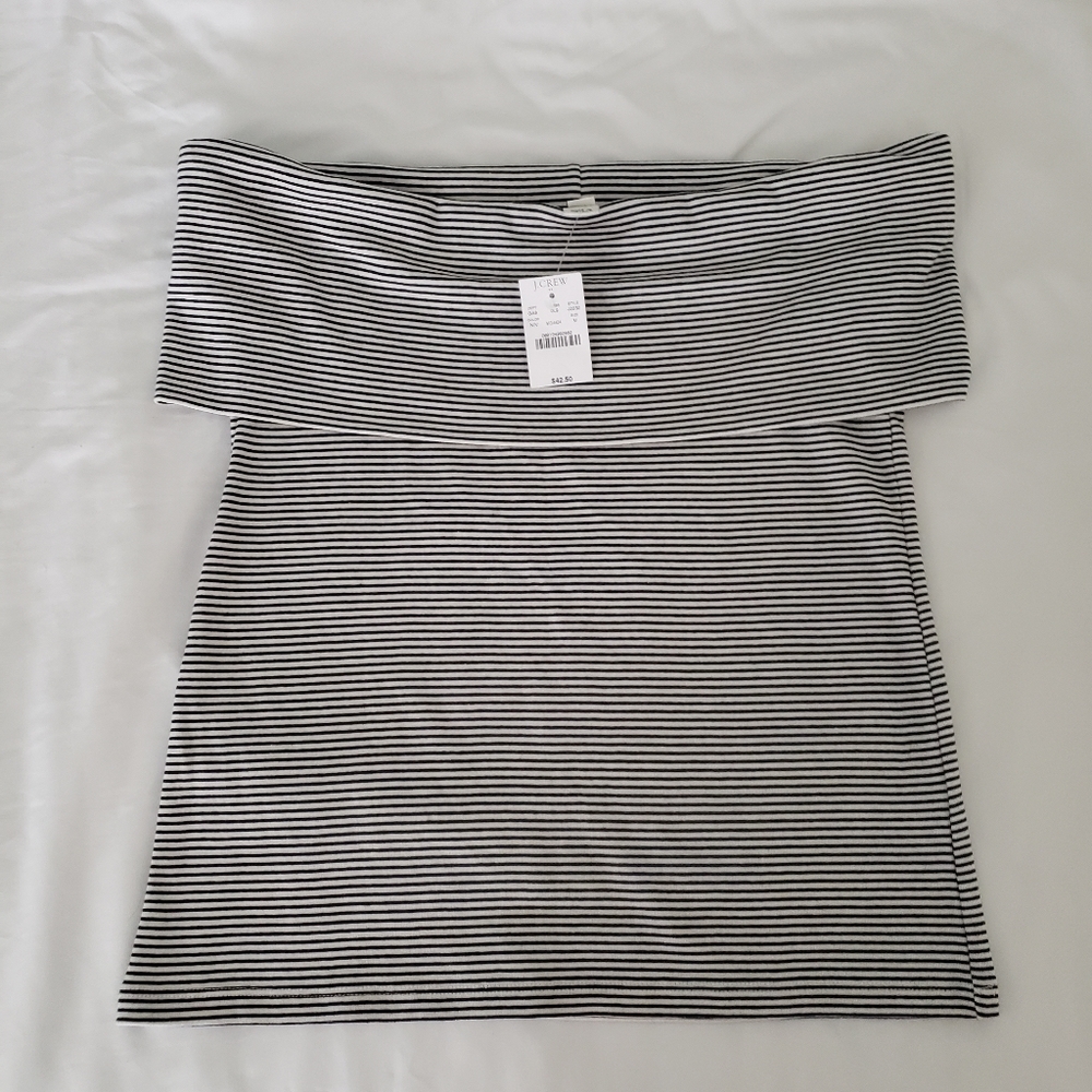 NWT J Crew striped off the shoulder top
